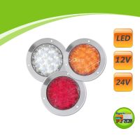 (Promotion+++) ไฟท้าย LED 12-24V ไฟท้ายรถบรรทุก LED 24V ขอบสเตนเลส ไฟท้ายรถบรรทุก 1 อัน (ขอบเลส) ราคาสุดคุ้ม ชุด ไฟ ท้าย และ อะไหล่ อุปกรณ์ แต่ง รถ มอเตอร์ไซค์ อะไหล่ รถ มอ ไซ ค์ อะไหล่ จักรยานยนต์