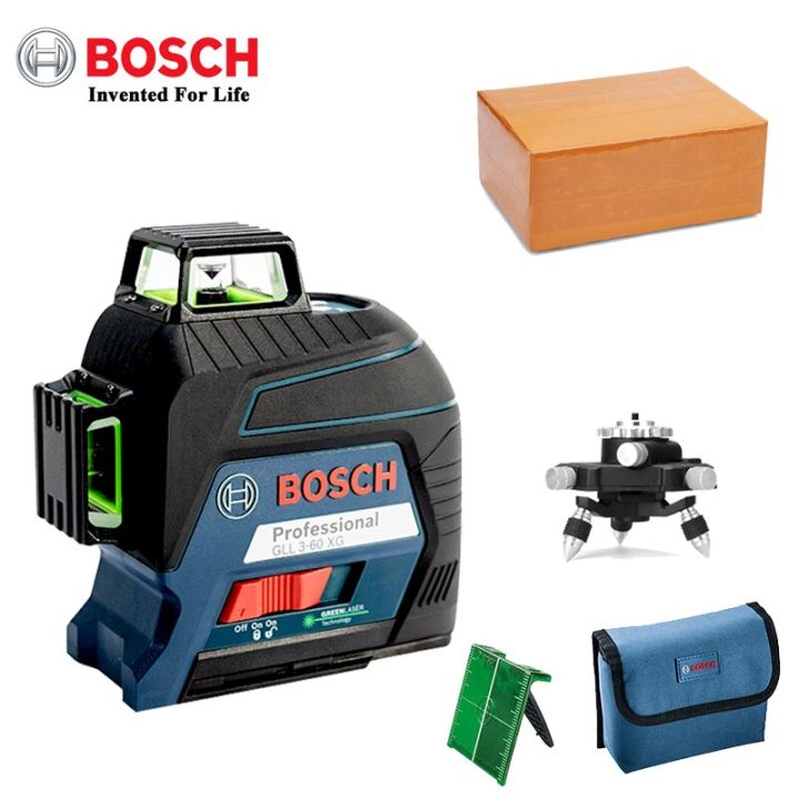 boch-เครื่องทำระดับเลเซอร์ลายเส้นสีเขียว3x360-gll3-60xg-แนวตั้งและแนวนอนมืออาชีพเลเซอร์เส้นฉายแสงกลางแจ้ง