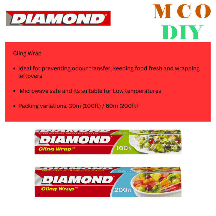 Diamond Cling Wrap 60m (200ft) Lazada