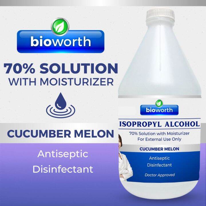 Bioworth Isopropyl Rubbing Alcohol Half Gallon Eliminates Dirt and