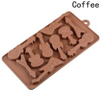 hot【cw】 10 Even Shapes Chocolate Mold Tray  Baking Molds Pudding Decorating Silicone Color