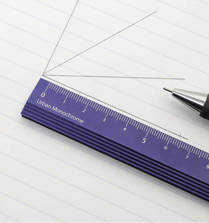 japan-kokuyo-high-precision-ruler-multifunctional-18cm-aluminum-ruler-retro-style-student-stationery-translucent-foldable-ruler