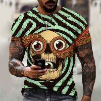 European and American graffiti trend 3D printed T-shirt mens short-sleeved O-neck fashion casual retro streetwear oversized top