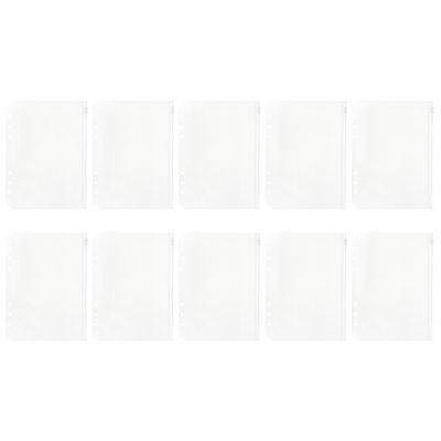 10 Pcs Loose Leaf Zipper Bag Name Cards Pockets PVC Tickets Plastic Folders Side Bill Storage Calling-card Clear Bags