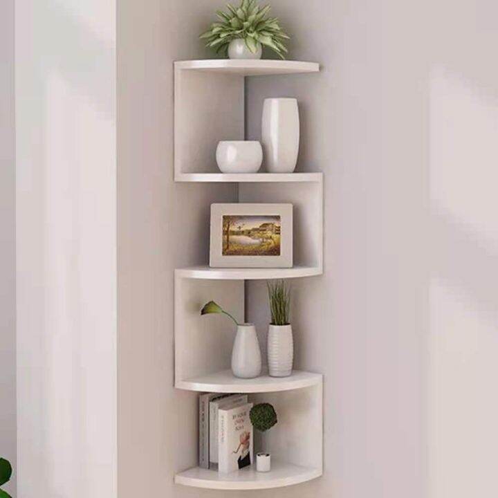 Greenco 5 Tier wall mount Floating Wall Mount Corner Shelves | Lazada PH