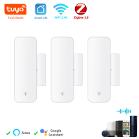 Tuya WiFi Zigbee เซ็นเซอร์ประตูเซ็นเซอร์ติดต่อเปิดปิดตรวจจับสมาร์ทปลุกบ้านการป้องกันความปลอดภัยทำงานร่วมกับ Aleax ชีวิตสมาร์ท