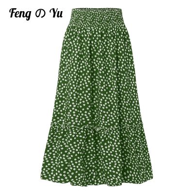 【CC】▨☑⊙  2021 Floral Wrap Skirt Printed Ruffled Fashion Female Beach 5 Colors