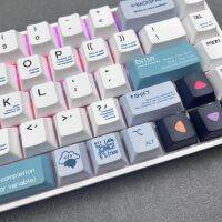 รหัส Blue Theme Keycaps 128คีย์ Personalise Cherry Profile Keycaps สำหรับแป้นพิมพ์เครื่องกลปรับแต่งปุ่มกดระเหิด