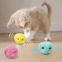 ลูกบอลแบบโต้ตอบของเล่นแมวสมาร์ท Plush Electric Catnip Training Toy Kitten Touch Sounding Pet Product Squeak Toy Ball-lihaibo2