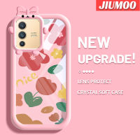 เคส JIUMOO สำหรับ VIVO V23 5G S12 5G V23i 5G เคสแฟชั่นดอกไม้สวยสีสันสดใสน่ารักกล้องมอนสเตอร์น้อยนิ่มสำหรับเลนส์กันกระแทกแบบใสเคสมือถือเรียบง่ายฝาครอบป้องกันซิลิโคนความคิดสร้างสรรค์โปร่งใส