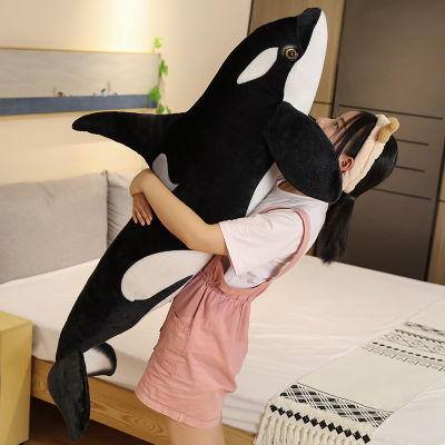 ยักษ์130เซนติเมตรนักฆ่าปลาวาฬของเล่นตุ๊กตายัดไส้ Orcinus Orca ปลาตุ๊กตาฉลามการ์ตูนนุ่มนอนหมอนเด็กสาวเด็กตลกของขวัญ