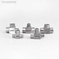 ✁☽℗ 1/8 1/4 3/8 1/2 BSP NPT Female Male Tee 3 Ways SS 304 Stainless Steel Pipe Fitting Connector Splitter Block High Pressure