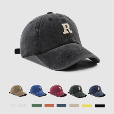 หมวกเบสบอลปักลายจดหมายย้อนยุคสำหรับผู้หญิงและผู้ชาย,หมวกผ้าฝ้ายฟอกสีปรับได้หมวกสแนปแบคสำหรับหมวกกันแดดลำลองฮิปฮอปกลางแจ้ง