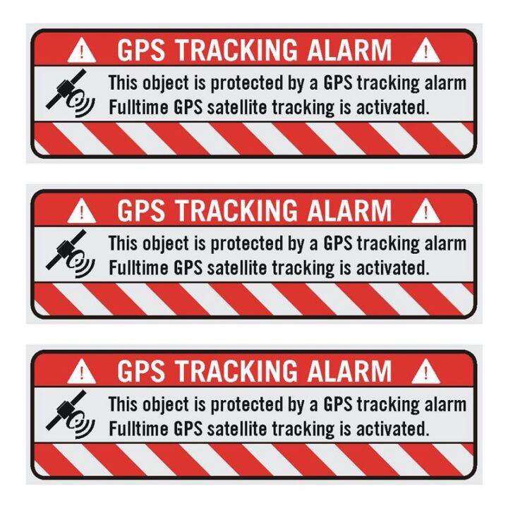 3x GPS Tracking Sticker Alarm Warning ANTI THEFT STICKER TRACKER Show ...