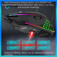 เมาส์ Rgb แบบมีสาย Mouse Komputer X801ส่องสว่างสวมใส่สบายประสิทธิภาพสูง