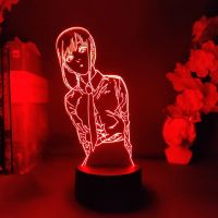 Japanese Anime Chainsaw Man Makima 3D LED Anime Light Neon Light Cute Cartoon Devil Hunter Girl  Chainsaw Man Anime Room Decor Night Lights