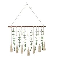 Natural Wood Wall Hanging Eucalyptus Artificial Plants Artificial Eucalyptus Leaves Fake Flowers For Wall Decoration