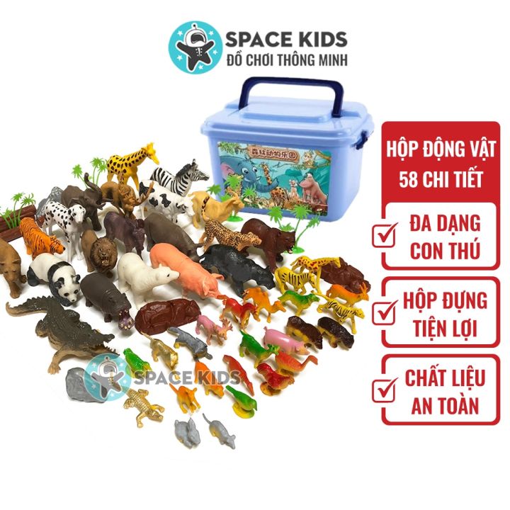 Mô hình đồ chơi động vật cho bé hộp 58 con chất liệu cao cấp an