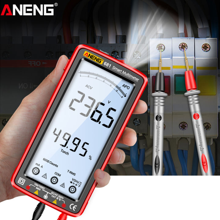 ส่งเร็ว-aneng-681-682-683-multimeter-tester-anti-burn-เครื่องวัดความจุไฟฟ้า-6000-นับไฟฉายแบบชาร์จไฟหน้าจอ-lcd-เครื่องมือวัด