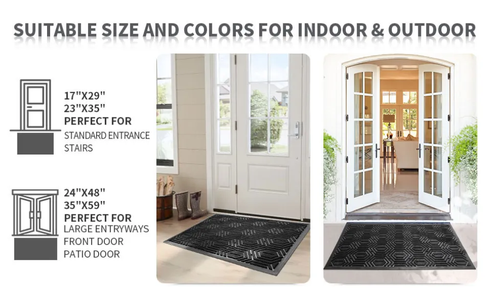 All-Weather High-Traffic Door Mat Durable, Easy Clean Skid-Resistant - Front  Entrance Welcome Doormat, Home Entry Floor 