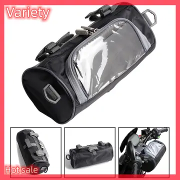 Unique Bargains Universal Motorcycle Handlebar Tool Bag Cycling Barrel Roll  Bag Pouch Waterproof Faux Leather