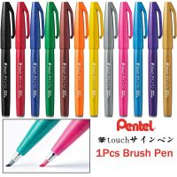 1pcs Japan Pentel Touch Brush Pen Set Pastel Color Calligraphy Pens Drawing Markers Lettering Bullet Journal Art Supplies Pens