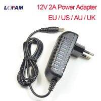 อะแดปเตอร์จ่ายไฟ12V สายเคเบิ้ล AC UK 5.5*2.1มม. 2000mA 90ซม. 100V-240V 12V ตัวจ่ายไฟ DC ยาวทรงลำ2A 2A ปลั๊กแบบยุโรป