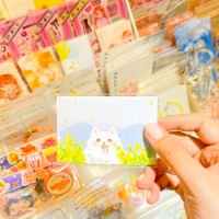 Card sticker สติกเกอร์ติดบัตร ลายน้องหมาน้อยซามอยแสนน่ารักท่ามกลางทุ่งดอกไม้[Kckanyaluck]