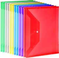 Document Protectors Poly Envelopes For Storage A4 Clear File Bags Plastic Document Folders Snap Button Envelopes