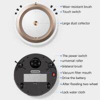 Mini Mute Robot Vacuum Cleaner Automatic Remote Control 3 Cleaning Modes Settings USB Rechargeable for Large Room