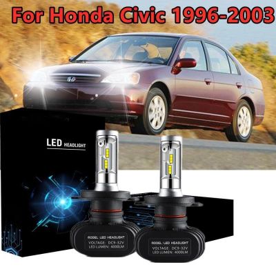 ไฟหน้า LED H4 9003 สําหรับ Honda Civic 1996-2003 Hi/Low Beam 80W 8000LM 6000K รับประกัน 10 เดือน
