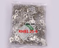 【HOT】 kgcwmw 1000PCS RNB1.25-6 Non-Insulated Ring Terminal สายไฟ Crimp Naked Connector AWG 22-16