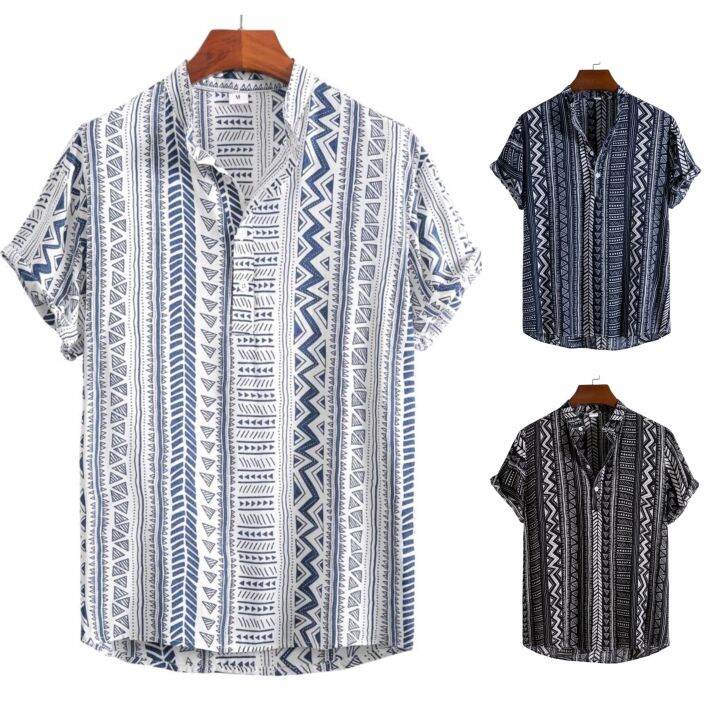 HUILISHI Chinese Collar Polo for Men Short Sleeve with Pattern | Lazada PH