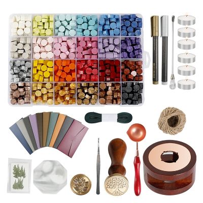 Wax seal stamp set seal wax seal wax particle set gold powder wax seal seal seal fire paint particle wax partition wax beads