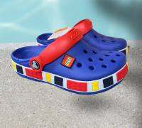 รองเท้าเด็ก crocs สีน้ำเงินสำหรับเด็กหญิงและเด็กชายสีตรงปก