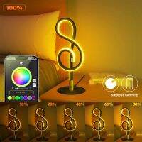 Smart RGB Musical Note Desktop Night Light เปลี่ยนสีบรรยากาศโคมไฟตั้งโต๊ะพร้อม APP Control สำหรับข้างเตียง Gaming Room Decor