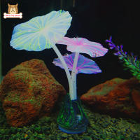 BP【Fast Delivery】Silicone Luminous Ornament Artificial Glowing Lotus Leaf Mushroom Aquarium Fish Tank ภูมิทัศน์ตกแต่งCOD【cod】