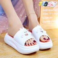 【July】 Ladies Thick Bottom Non-slip Medium and Heel Sandals Slippers Indoor Outdoor