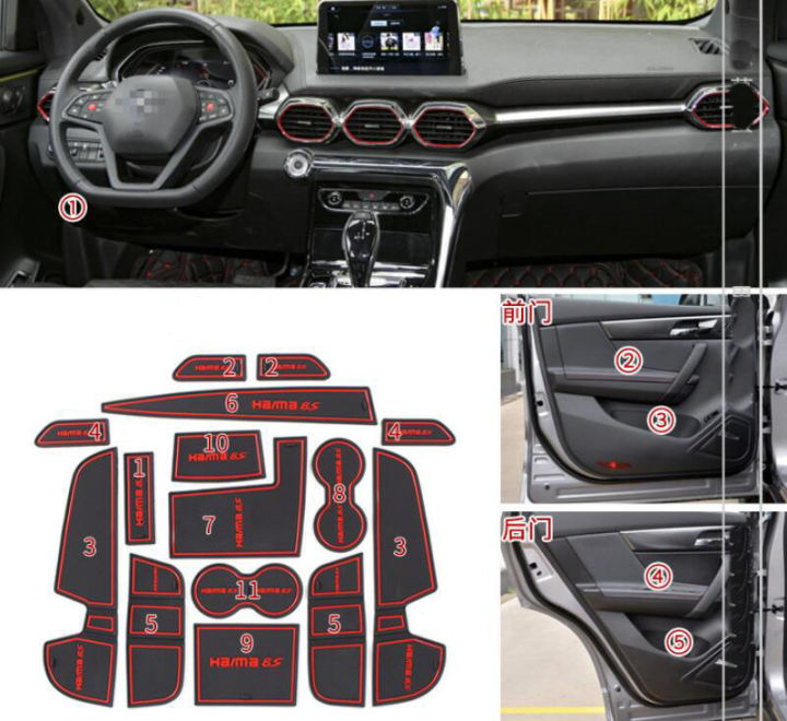 car-gate-slot-pad-รถประตู-groove-mat-cup-armrest-storage-pad-สำหรับ-haima-8s