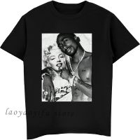 เสื้อยืดผ้าฝ้ายMarilyn Monroe 2Pac Tupac Shakur ผู้ชาย T เสื้อ Harajuku Hip-Hop Streetwear Unisex ฤดูร้อนแฟชั่นเสื้อยืดกราฟิก Retro Tshirt tees