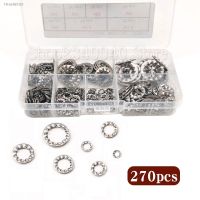 ◊✸ 270pcs/set Internal Toothed Lock Washers Assortment Kit 304 Stainless Steel Gasket M3 M4 M5 M6 M8 M10 M12 Serrated Lock Washer