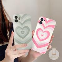 iPhone 12 Soft TPU iPhone Case iPhone 11 12 Pro Max iPhone 6 6S 7 8 Plus X XR XS Max Gradient Love Heart Soft Phone Straight Cube Case