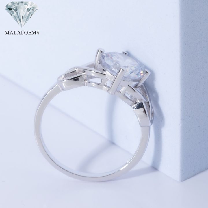 malai-gems-แหวนเพชร-เงินแท้-silver-925-เพชรสวิส-cz-เคลือบทองคำขาว-รุ่น-291-rk0057-แถมกล่อง-ต่างหูczแหวนเงินแท้