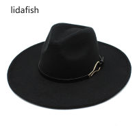 lidafish Women Men Vintage Fedora Hats 9.5cm Brim Gangster Trilby Felt Hat With Belt Gentleman Elegant Winter Autumn Jazz Caps