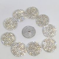 22MM Luxury Rhinestone Round Metal Buttons Of Clothing Fashion Decor Silver Sewing Button For Women Dress Apparel Emebllishments Haberdashery