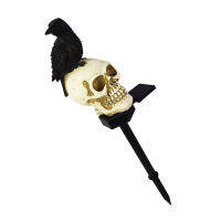 Halloween Crow Skull Outdoor Solar Light Durable Retro Gothic Style Lawn Lamp for Home Yard Driveway Lawn