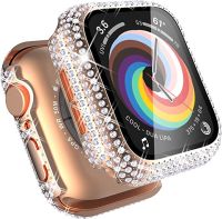 เคสนาฬิกาประดับเพชรสำหรับ Apple Watch 7,อุปกรณ์เสริมเคสป้องกันหน้าจอกันชนสำหรับ Apple Watch Series 7ขนาด41มม. 45มม.