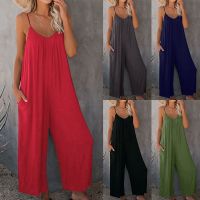 ◈ cddsaa DIHOPE Overalls for Sleeveless Straps Jumpsuits 2022 Wide Leg Trousers Loose Rompers Ladies Pants