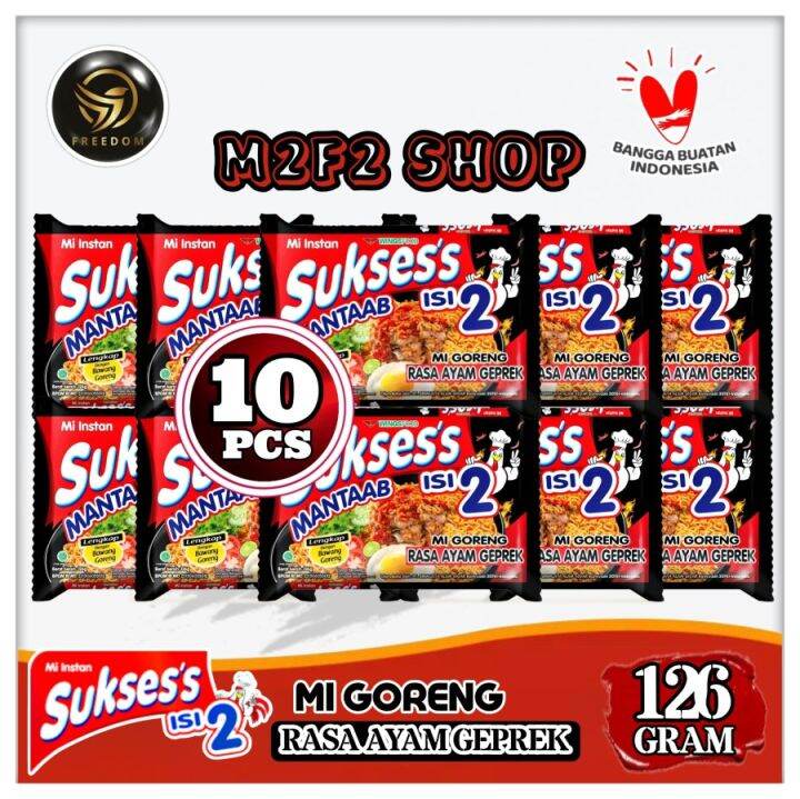 Mi Mie Suksess Instant Goreng Rasa Ayam Geprek Gr Kemasan Pcs Lazada Indonesia