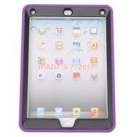 For iPad 2017 iPad 9.7 inch Case, stand Feature [Tire Series] Rugged Heavy Duty Shockproof Absorbent Protective Case Cover for Apple New iPad 9.7 inch- Purple